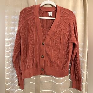 2 Piece- Joie Rust Cable Knit Cardigan Twinset